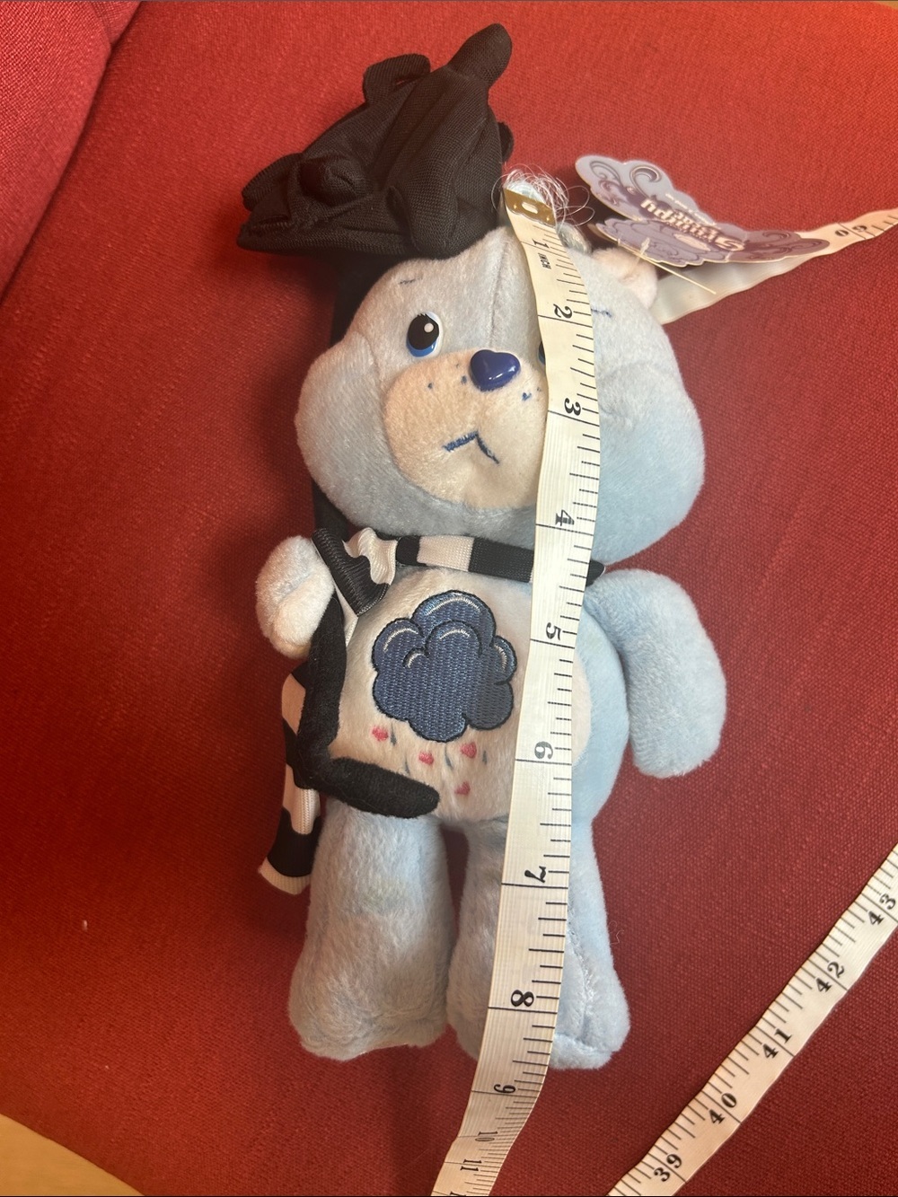 Rare Hard to Find Y2K NWT Care Bear Grumpy Bear Black Umbrella & Scarf 2006 8” - Picture 13 of 13
